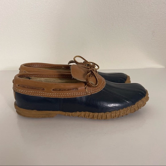 Sorel Shoes Sorel Tan Leather Black Rubber Ankle Duck Boots Poshmark